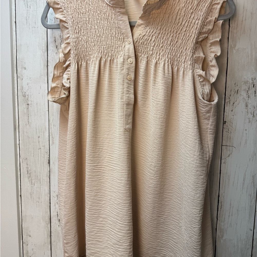 ePretty Beige Ruffle Blouse - Picture 2 of 10